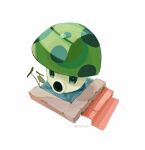  artist_name black_eyes chinese_commentary commentary_request concrete diorama film_grain from_above halftone highres hightguy looking_ahead mushroom no_humans plants_vs._zombies sea-shroom_(plants_vs._zombies) simple_background solid_oval_eyes solo water white_background 