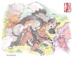 anal anal_penetration anthro anthro_on_feral balls bestiality blush blush_lines bodily_fluids canid canine cross_fox cum cum_inside cum_on_ground doggystyle duo erection fennec_(artist) fennec_(character) feral firefox fox from_behind_position genital_fluids genitals grass hi_res internal kyre_(character) male male/male mammal mozilla nude on_grass on_ground penetration plant red_fox sex size_difference sound_effects text tongue tongue_out touch_grass true_fox two_tailed_fox werecanid werecanine werecreature werefox