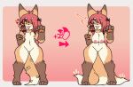 2025 4_fingers anthro areola arm_markings asian_mythology big_breasts breast_expansion breasts canid canine curvy_figure east_asian_mythology embarrassed expansion exposed_breasts female fingers fluffy fox fur genitals gradient_background growth hair hair_over_eye hammerspace hand_markings hi_res hourglass_figure japanese_mythology leg_markings lynxafterd4rk magic mammal markings multi_tail multicolored_body mythology navel nipples nude nude_anthro nude_female ofuda open_mouth orange_body orange_fur orange_pawpads pawpads pink_areola red_hair sealed shocked simple_background smug socks_(marking) solo standing surprised tail tail_growth talisman translucent translucent_hair two_tone_body vulva white_body white_fur wide_hips yokai