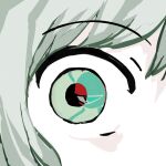  2girls close-up eye_focus eye_reflection green_eyes green_hair highres komeiji_koishi komeiji_satori lei_niao3375 multiple_girls out_of_frame reflection third_eye touhou wide-eyed 
