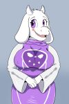  anthro clothed clothing female fur hi_res jessotter_(artist) looking_at_viewer simple_background solo toriel undertale_(series) white_background white_body white_fur 