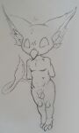  2026 3_toes absurd_res anthro avian balls barefoot beak big_ears deadlock feet genitals gryphon guide_lines hi_res male manekomon mythological_avian mythological_creature mythology rem_(deadlock) sketch solo toes valve 