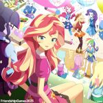  6+girls :d animification anniversary applejack applejack_(equestria_girls) aqua_eyes balloon blonde_hair blue_dress blue_eyes blue_skin blush bonbon_(equestria_girls) bonbon_(my_little_pony) colored_skin commentary confetti cowboy_hat crystal_prep_academy_school_uniform curly_hair cutie_mark_print derpy_hooves derpy_hooves_(equestria_girls) disco_ball dress english_commentary equestria_girls:_friendship_games fluttershy fluttershy_(equestria_girls) glasses green_dress green_skin grey_skin hair_bun hat highres indoors long_hair looking_at_viewer low-tied_long_hair lyra_heartstrings lyra_heartstrings_(equestria_girls) multicolored_hair multiple_girls my_little_pony my_little_pony:_equestria_girls my_little_pony:_friendship_is_magic open_mouth orange_skin party pink_eyes pink_hair pink_skin pinkie_pie pinkie_pie_(equestria_girls) purple_eyes purple_hair purple_skin rainbow_dash rainbow_dash_(equestria_girls) rainbow_hair rarity_(equestria_girls) rarity_(my_little_pony) red_hair ryuu_(ryuraconis) school_uniform sci-twi single_hair_bun sitting skirt smile streaked_hair sunset_shimmer sunset_shimmer_(human) trixie_lulamoon trixie_lulamoon_(equestria_girls) twilight_sparkle very_long_hair white_skin yellow_skin 