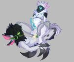 anthro bat_bad blush bodily_fluids cowgirl_position cum cum_from_penis cum_inside duo enjoying factical from_front_position genital_fluids genitals knot knotted_penis machine male male/male on_bottom on_top penis protogen riding sex zimwawa