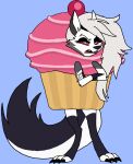  anthro canid canid_demon clothing costume cupcake cupcake_costume demon female food food_costume hellhound helluva_boss hi_res kigtoons loona_(helluva_boss) mammal solo 
