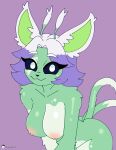 2026 2_tails alien antennae_(anatomy) anthro areola artist_name big_breasts big_ears biped black_nose blue_sclera breasts butt closed_smile digital_media_(artwork) dipstick_tail domestic_cat eyebrows eyelashes felid feline felis female female_anthro fur glistening glistening_body glistening_breasts gnarpian green_body green_fur green_inner_ear green_tail hair hi_res hybrid leaning leaning_forward looking_at_viewer mammal markings mouth_closed multi_tail multicolored_body multicolored_fur multicolored_hair multicolored_tail nipple_dip nipples nude nude_anthro nude_female pink_areola pink_nipples purple_background purple_hair simple_background smile smiling_at_viewer solo tail tail_markings text two_tone_body two_tone_fur two_tone_hair voider_(artist) white_body white_eyebrows white_eyes white_fur white_hair white_tail white_tail_tip