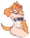  2022 abs animal_humanoid blush buffpup buffpup_(artist) canid canid_humanoid canine canine_humanoid clothed clothing dog_humanoid fangs female gris_swimsuit hi_res humanoid mammal mammal_humanoid meme meme_clothing muscular muscular_female one-piece_swimsuit partially_clothed solo swimwear thick_thighs translucent translucent_clothing translucent_swimwear 