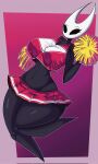 2025 animal_humanoid arthropod arthropod_humanoid big_breasts biped black_body bottomwear breasts cheerleader clothed clothing curvy_figure digital_drawing_(artwork) digital_media_(artwork) eyebrows eyelashes featureless_feet feet female front_view hi_res holding_object hollow_knight_(franchise) hornet_(hollow_knight) hourglass_figure humanoid microskirt miniskirt nadrex nadx_altra on_one_leg shirt simple_background simple_eyes skirt small_waist solo standing tank_top team_cherry thick_thighs topwear uniform wide_hips