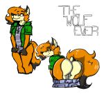 2025 anthro backsack balls black_body black_fur black_nose blep bodily_fluids bottomless bottomwear bottomwear_down butt butt_focus canid canine clothed clothing cross cross_necklace denim denim_bottomwear denim_clothing digital_drawing_(artwork) digital_media_(artwork) dipstick_tail facial_tuft female fox fur genitals gloves_(marking) hi_res hip_tuft jeans jewelry jolene_jones looking_back mammal markings necklace orange_body orange_fur orange_tail overshirt pants pants_down partially_clothed presenting presenting_hindquarters pulling_shirt_down shirt simple_background smile solo sweat sweaty_butt tail tail_markings thewolfever tongue tongue_out topwear tuft vulva white_background yellow_body yellow_fur
