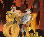abs anthro arm_grab armband biceps big_penis bowser bracelet canid canine clothing coin duo erection eyebrows facial_piercing footwear foreskin fox fox_mccloud from_behind_position genitals glans gloves gun half_naked handwear hi_res horn imminent_sex isaaac_owo jewelry koopa male male/male mammal mario_bros muscular nintendo nipple_piercing nipples nose_piercing nose_ring pecs penis penis_size_difference piercing questionable_consent ranged_weapon ring_piercing scalie scared serratus sex shoes size_difference sky spiked_armband spiked_bracelet spikes standing star_fox tail thwomp topwear vein veiny_muscles vest weapon yellow_body