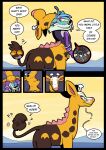 antlers blue_sky_studios brown_body brown_fur comic confusion dialogue duo english_text exclamation_point fangs female fur gaslighting generation_2_pokemon girafarig hi_res horn ice_age_(series) implied_transformation kyp_(character) living_tail male mammal mask_transformation nintendo nonbinary_(lore) orange_sclera pink_nose pokemon pokemon_(species) psychic_powers question_mark rodent saber-toothed_squirrel sabertooth_(anatomy) scratazon sharp_teeth sky speech_bubble spikes spikes_(anatomy) suit_transformation surprised tail teeth text transformation transformation_sequence trevor-fox trevor-fox_(character) twinning unusual_anatomy unusual_tail yellow_body yellow_fur yellow_sky
