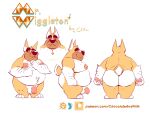 anthro arm_hair barbell_piercing belly belly_tuft big_belly body_hair butt canid canine canis chocolateandmilk domestic_dog eyes_closed flaccid front_view fur genitals head_tuft hi_res humanoid_genitalia humanoid_penis jewelry male male_anthro mammal model_sheet moobs mouth_closed necklace nipple_barbell nipple_piercing nipples nude obese obese_anthro obese_male overweight overweight_anthro overweight_male penis piercing pink_penis rear_view richard_(chocolateandmilk) side_view simple_background solo standing text tuft url white_background white_body white_fur white_inner_ear yellow_body yellow_ears yellow_fur