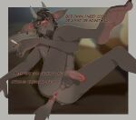 5_fingers 5_toes anthro anus balls beard body_hair bovid butt butt_hair caprine cigarette concupisco dialogue digital_media_(artwork) ear_piercing ear_ring english_text facial_hair feet fingers fur genitals goat goatee hair half-closed_eyes half-erect hi_res holding_cigarette holding_object horn humanoid_feet humanoid_genitalia humanoid_penis looking_at_viewer lying male mammal mature_anthro mature_male narrowed_eyes nipple_outline nipple_piercing nipples nude on_back penis piercing plantigrade ring_piercing soles solo tail teeth text toes