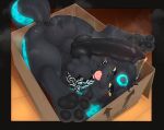  2026 3_toes animal_genitalia animal_penis anus backsash balls big_penis black_body black_pawpads black_penis bodily_fluids box butt canine_genitalia canine_penis clothing container digital_media_(artwork) dripping eeveelution english_text erection feet feral fully_sheathed fur generation_2_pokemon genital_fluids genitals hair hi_res hindpaw in_box in_container knot looking_at_viewer male mammal musk musk_cloud musky_balls musky_butt musky_penis nintendo nude pawpads paws penis pokemon pokemon_(species) precum precum_drip sheath simple_background smile solo steamy_penis tail text toes tongue tongue_out umbreon yellow_sclera 