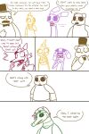  2:3 80&#039;s_theme alligator alligatorid animatronic anthro avian bird bonnie_(fnaf) canid canine chica_(fnaf) chicken clothing comic crocodilian dialogue edit english_text eye_patch eyewear female five_nights_at_freddy&#039;s five_nights_at_freddy&#039;s:_security_breach fox foxy_(fnaf) freddy_(fnaf) galliform gallus_(genus) hat headgear headwear hi_res hook horrified humor lagomorph leporid machine male mammal mike_schmidt monochrome montgomery_gator_(fnaf) phasianid profanity rabbit reptile robot scalie scottgames sunglasses text the_weaver ursid video_games 