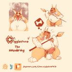 1:1 anthro arm_hair balls barbell_piercing belly belly_tuft big_belly big_fangs bodily_fluids body_hair bottomwear canid canine chest_hair chocolateandmilk closed_smile clothed clothing erection eyes_closed fangs foreskin front_view fur genital_fluids genitals hi_res humanoid_genitalia humanoid_penis loincloth male male_anthro mammal mouth_closed nipple_barbell nipple_piercing nipples obese obese_anthro obese_male overweight overweight_anthro overweight_male penis piercing pink_nipples pink_penis precum precum_string richard_(chocolateandmilk) simple_background smile solo standing teeth topless tuft white_background white_balls yellow_body yellow_fur