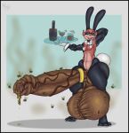 accessory anthro arthropod balls beetle big_balls big_penis black_border bodily_fluids border bunny_costume clothed clothing cock_ring costume dirty_penis egg epididymis flies_for_smell fly_(animal) foreskin fur genital_fluids genital_focus genital_raphe genitals gloves grotesque_genitals handwear huge_balls huge_penis humanoid_genitalia humanoid_penis hyper hyper_balls hyper_genitalia hyper_penis infestation insect jewelry lagomorph latex leporid male mammal navel nipples orange_body orange_fur oviposition parasite pasties penis penis_accessory penis_jewelry playboy_bunny pregnancy_tally pregnant pregnant_male rabbit raphe_(anatomy) retracted_balls ring scrotal_raphe scrotum_flap shirt_collar simple_background smelly smelly_penis solo steam stink_cloud sweat sweaty_genitalia testicular_pregnancy thick_thighs unusual_pregnancy vein veiny_balls veiny_penis wilelter