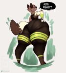  anthro athletic_wear big_butt bottomwear butt clothing dialogue female foxialewd hand_on_butt huge_butt huge_hips huge_thighs kaz_(foxialewd) looking_at_viewer mammal mustela mustelid musteline pants solo stoat talking_to_viewer thick_thighs true_musteline wide_hips yoga_pants 