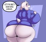  absurd_res anthro big_breasts big_butt boss_monster bovid breasts butt caprine clothed clothing dialogue female hi_res huge_breasts huge_butt mammal mature_female mrxrickyx solo thick_thighs toriel undertale undertale_(series) video_games 