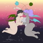  absurd_res dirtymac female female/female final_fantasy hi_res kissing male male/male mammal moogle nsfw nude square_enix video_games 
