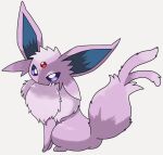  animal_focus commentary_request dedenne_nimphia espeon fluffy forehead_jewel forked_tail from_side looking_at_viewer looking_to_the_side no_humans pokemon pokemon_(creature) purple_eyes purple_fur sitting solo tail 
