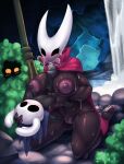  absurd_res anthro arthropod azura_inalis big_breasts bodily_fluids breast_play breasts cleft_of_venus curvy_figure erect_nipples erection female genital_fluids genitals glistening glistening_body glistening_genitalia group happy hi_res hollow_knight hornet hornet_(hollow_knight) hymenopteran in_heat insect larger_female male male/female nipples non-mammal_breasts non-mammal_nipples one_piece_suit one_piece_top penis protagonist_(hollow_knight) pussy pussy_juice size_difference smaller_male standing sweat team_cherry text thick_thighs vein vespid video_games voluptuous wasp wide_hips 