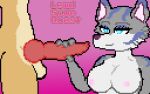  animated anthro big_breasts big_penis bodily_fluids breasts canid canine canis cum cum_in_mouth cum_inside cum_on_face digital_media_(artwork) duo eaton female genital_fluids genitals handjob happy lena_(lewdsidequest) lewdsidequest male male/female mammal penile penis pixel_(artwork) pixel_animation sex smile tongue tongue_out wolf 