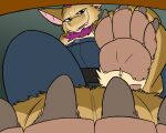  4_toes anthro claws duo feet first_person_view foot_fetish foot_focus foot_play looking_at_viewer low-angle_view male pawpads paws scruffkerfluff soles toe_claws toes under_table victni_(artist) 