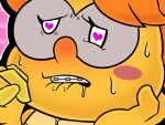  ahegao bite biting_lip biting_own_lip blush digital_media_(artwork) eyewear female hair hi_res koopa koopa_troopa lakilulu lakitu looking_pleasured mario_bros nintendo paper_mario paper_mario_(2000) scalie self_bite solo thunderfap video_games 