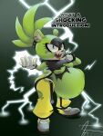  afraart afrosoricid anthro belly big_belly blue_eyes breasts exposed_breasts female fur green_body green_fur hi_res mammal nipples sega solo sonic_the_hedgehog_(series) surge_the_tenrec tenrec vore 