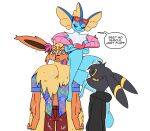 2025 accessory aloha_shirt anthro black_body blitz_(odeko-yma) bodily_fluids clothing comic dialogue digital_media_(artwork) eeveelution english_text eyes_closed eyewear female flareon flower flower_in_hair generation_1_pokemon generation_2_pokemon group hair hair_accessory hi_res hoodie looking_at_viewer lucky_(odeko-yma) male nintendo odeko-yma pattern_clothing pattern_shirt pattern_topwear plant pokemon pokemon_(species) pokemon_mystery_dungeon red_eyes sad shirt simple_background sitting sitting_on_another sitting_on_shoulder size_difference smile spike_chunsoft sunglasses swimwear text tilde_after_text topwear trio umbreon vaporeon vivian_(odeko-yma) wet white_background yellow_sclera