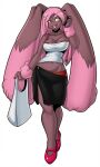  2016 amber_eyes anthro arm_tuft avencri bottomwear bra breasts brown_body brown_fur buckteeth cellphone cleavage clothed clothing colored_nails female fingers fur hair hi_res high_heels humanoid_hands long_hair lopunny midriff miniskirt nails navel nintendo open_mouth open_smile phone pink_hair pok&eacute;mon pok&eacute;mon_(species) pok&eacute;morph red_nails shiny_pok&eacute;mon shopping_bag skirt smile solo survival_of_the_fittest teeth tiffany_harkick topwear tube_top tuft underwear upstairstudios video_games visible_underwear walking wrist_tuft 