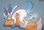 2026 2_tails absurd_res anus apolloralsei balls blue_body blue_fur blue_pupils bodily_fluids bow_ribbon buizel cum cum_from_vagina cum_in_vagina cum_inside cum_on_balls cum_on_ground cum_on_own_balls cum_on_self duo eeveelution facial_scar fangs female feral fur generation_4_pokemon generation_6_pokemon genital_fluids genitals heart_symbol hi_res joseph_von_carstein male male/female markings moan motion_lines multi_tail nintendo onomatopoeia open_mouth orange_body orange_fur penetration penis plap pokemon pokemon_(species) pupils red_pupils red_sclera ribbons scar sex shiny_pokemon sound_effects sylveon tail teeth text vaginal vaginal_penetration vulva white_body white_fur white_markings