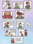 3:4 absurd_res anthro black_body black_fur blush bodily_fluids boxers_(clothing) canid canine chester-bandit clothed clothing comic cowboy_outfit dialogue disappointed duo english_text erection erection_under_clothing fluffy fluffy_chest fur genital_fluids green_clothing green_hoodie green_topwear gummy-chews gummy_doge1619 hi_res hoodie male male/male mammal precum profanity pubes red_body red_boxers red_clothing red_fur red_underwear shocked show simple_background speech_bubble sweat sweatdrop text thought_bubble time_skip topwear twunk underwear white_body white_fur
