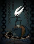 2025 absurd_res ambiguous_gender anthro arachnid arthropod chain defeated eidel-elias-weise empty_eyes featureless_chest featureless_crotch featureless_feet featureless_hands feet female fighting_pose hi_res hollow_knight_(franchise) horn hornet_(hollow_knight) nude nude_female pose prisoner segmented_body sewer_grate slim_female small_waist solo spider standing_on_another team_cherry thin_thighs wasp_waist wide_hips yoke