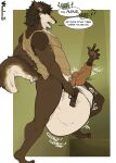 2026 5_fingers animal_genitalia animal_penis anthro balls big_balls big_penis black_claws border bottomless brown_body brown_fur brown_hair brown_pawpads canid canine canine_genitalia canine_penis canis claws clothed clothing cock_vore duo ear_piercing english_text fangs feet fingers fur genitals gun hair handgun hi_res holding_gun holding_object holding_ranged_weapon holding_weapon huge_balls imminent_death imprint inner_ear_fluff knot knotted_penis male mammal multicolored_body multicolored_fur open_mouth orange_penis pardusliberty pawpads penile penis piercing pink_pawpads pink_tongue pistol ranged_weapon shirt solo tail teeth text toes tongue topwear topwear_only tuft unwilling_prey vein veiny_penis vore weapon white_border white_inner_ear_fluff wolf