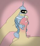 2026 absurd_res ambiguous_gender animate_inanimate balls bender_bending_rodr&iacute;guez bodily_fluids bodyjob comedy_central cum duo futurama genital_fluids genitals hi_res hugging_penis human humanoid_genitalia humanoid_penis larger_human larger_male living_plushie looking_at_genitalia looking_at_penis male male/ambiguous male_(lore) mammal negaposi not_furry one_eye_closed penis plushie sex size_difference smaller_ambiguous stitch_(sewing)