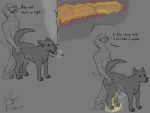 4:3 absurd_res animal_genitalia anthro anthro_on_feral anthro_penetrating anthro_penetrating_feral anus bestiality bodily_fluids bottomwear bottomwear_down breath canid canine canis clothed clothing dialogue dogface doggystyle domestic_dog english_text erection feral feral_penetrated from_behind_position genital_fluids genitals half-erect half_bomb hi_res hyena knot knot_in_sheath knotted_penis male male/male mammal musk musky_balls musky_penis nipples omorashi pants pants_down partially_clothed peeing peeing_inside peeing_while_erect penetration penis saliva saliva_string sex sheath speech_bubble steam surprised text tongue tongue_out urine urine_on_ground urine_pool urine_stream watersports wet wetting x-ray_view