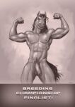  abs anthro athletic balls biceps bodily_fluids digital_media_(artwork) equid equine flexing foreskin genital_fluids genitals hi_res horse humanoid leaking male mammal marsonaut muscular nude painting pecs penis precum smile solo top_(disambiguation) viewer 