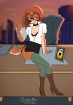 2026 anthro arm_support bedroom_eyes big_glasses biped boots bottomwear bra breasts brown_body brown_fur brown_hair canid canine canis chair choker cleavage clothed clothing collared_shirt dated desk domestic_dog eyewear female female_anthro footwear fur furniture glasses hair hi_res high_heeled_boots high_heels hunting_dog illumination_entertainment jewelry legwear looking_at_viewer mammal narrowed_eyes necklace open_clothing open_shirt open_topwear reclining round_glasses saluki seductive shirt shoes sighthound signature sing_(movie) sitting_on_desk skirt solo steam_(software) stockings suki_lane sukk-madikk table tablet topwear underwear valve wearing_glasses year