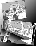 anthro astonished bottomless bottomless_female butt chip_'n_dale_rescue_rangers chip_(disney) chipmunk chris_fischer clothed clothing comic disney dr._snow_(chris_fischer) drain duo female fire_extinguisher gadget_hackwrench ground_squirrel group gun handgun hi_res human humor male mammal monochrome mouse murid murine pistol ranged_weapon rodent sciurid security security_guard sink slipping sweater topwear turtleneck weapon