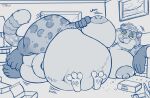 2026 3_toes 4_toes 5_fingers ambiguous_gender ambiguous_species animal_genitalia anthro anthro_on_top areola balls balls_on_ground belly big_areola big_balls big_belly big_breasts big_nipples big_sheath biped blue_and_white body_size_growth box breasts cardboard cardboard_box claws closed_smile container countershade_face countershade_feet countershade_fur countershade_torso countershading crumbs dessert digital_drawing_(artwork) digital_media_(artwork) dipstick_tail doughnut doughnut_box duo ear_piercing ear_ring english_text faceless_ambiguous faceless_anthro faceless_character fangs feet felid fingers floor food fully_sheathed fur furniture furniture_lamp genitals gloves_(marking) gynomorph gynomorph/ambiguous gynomorph_anthro gynomorph_on_top hair hand_on_own_breast hi_res huge_balls huge_belly huge_breasts huge_sheath humanoid_hands hyper hyper_balls hyper_genitalia hyper_sheath industrial_piercing inside intersex intersex/ambiguous intersex_anthro intersex_on_top larger_anthro larger_gynomorph larger_intersex larger_on_top leg_markings leopard_spots licking licking_lips licking_own_lips lying lying_on_another lying_on_ground male_(lore) mammal markings monochrome mouth_closed multicolored_body multicolored_fur narrowed_eyes navel nipples nude nude_anthro nude_gynomorph obese obese_anthro obese_gynomorph obese_intersex on_ground on_side on_top onomatopoeia overweight overweight_anthro overweight_gynomorph overweight_intersex pantherine pastry pawpads picture_frame piercing ring_piercing sheath short_hair signature size_difference size_transformation smaller_ambiguous smaller_anthro smile snow_leopard socks_(marking) sofa sound_effects spot_color spots spotted_body spotted_fur spotted_markings spotted_tail sunset_(roosky) swell_donuts tail tail_markings teaselbone teaselbone_(character) teeth text toe_claws toes tongue tongue_out transformation wall_(structure) weight_gain whisker_spots yellow_sclera