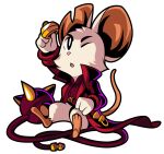 3_toes 4_fingers alpha_channel anthro big_ears border bottomless bottomless_anthro bottomless_female clothed clothing coat facial_tuft feet female fingers flail inspection mammal melee_weapon mina_(mina_the_hollower) mina_the_hollower morgan_guyer mouse murid murine notched_ear official_art one_eye_closed pink_nose rodent shaded sitting small_nose solo toes topwear transparent_border trenchcoat tuft washer weapon whip wince yacht_club_games
