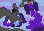 absurd_res anal animal_genitalia animal_penis anthro avian avian_feet balls big_butt big_tail blue_hair blue_sclera blush blush_lines butt canid canine canine_genitalia canine_penis canis chest_fur claws colored crossed_arms digital_drawing_(artwork) digital_media_(artwork) duo erection eyes_closed face_in_ass facesitting fluffy fluffy_hair genitals glistening glistening_body hair hand_on_leg hands_on_legs hands_on_thighs hi_res holding_leg huge_tail kneeling knot knotted_penis leaning leaning_forward long_tail looking_at_another looking_down lying male male/male mammal mane neck_tuft on_back on_front open_mouth oral pawpads paws penis purple_body rear_view rimming rimming_male scuted_arms scuted_legs scutes sex shaded sitting sitting_on_another spread_legs spreading sugar_(sugar_but_nsfw) sugar_but_nsfw tail tapering_penis thick_thighs three-quarter_view toe_claws tuft wolf
