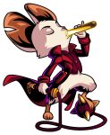3_toes 4_fingers alpha_channel anthro border bottomless bottomless_anthro bottomless_female clothed clothing coat drinking feet female fingers flail mammal melee_weapon mina_(mina_the_hollower) mina_the_hollower morgan_guyer mouse murid murine notched_ear official_art plasma_vial rodent small_nose solo toes topwear transparent_border trenchcoat vial weapon whip yacht_club_games