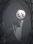 2026 3:4 4_legs 6_eyes absurd_res anthro arachnid armless arthropod arthropod_webbing bdsm bondage bound clothing dress dress_only eidel-elias-weise eyelashes featureless_chest featureless_feet feet female hi_res hollow_knight:_silksong hollow_knight_(franchise) light_bondage lingerie looking_at_viewer multi_eye seductive segmented_body slim_female small_waist solo spider spider_web spikes spikes_(anatomy) suspension suspension_bondage team_cherry translucent translucent_clothing translucent_dress wasp_waist weaver_(hollow_knight) wide_chest