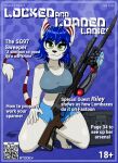 anthro big_breasts big_eyes blue_hair bottomwear breasts clothed clothing cover denim denim_bottomwear denim_clothing denim_shorts digital_media_(artwork) english_text female fictional_magazine_cover fingers fur green_eyes gun hair hand_on_leg hand_on_thigh helldivers hi_res holding_gun holding_object holding_ranged_weapon holding_weapon humor jeans lombax looking_at_viewer magazine_cover mammal markings metal pants prosthetic prosthetic_arm prosthetic_limb qr_code ranged_weapon ratchet_and_clank robotic_arm shirt shorts shotgun simple_background smile smirk solo sony_corporation sony_interactive_entertainment striped_markings striped_tail stripes tail tail_markings tank_top text thick_thighs tooundone topwear weapon white_body white_fur