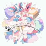 absurd_res amaoto ambiguous/ambiguous ambiguous_gender bedwetting bodily_fluids clothed clothing diaper diaper_only digital_media_(artwork) duo eeveelution feral generation_6_pokemon genital_fluids hi_res nintendo peeing pokemon pokemon_(species) sylveon topless unclean_diaper urine used_diaper using_diaper wearing_diaper wet_diaper wetting wetting_diaper