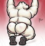  alanottaviano anthro barazoku belly fur hi_res male male/male mammal musclegut muscular overweight polar_bear slightly_chubby solo ursid ursine white_body white_fur 