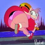  absurd_res amy_rose anthro big_breasts big_butt breasts butt eulipotyphlan female hammer hedgehog hi_res huge_butt looking_at_viewer mammal plaga running sega solo sonic_the_hedgehog_(series) thick_thighs tools wide_hips 